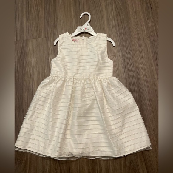 Katie M White and Gold Sleeveless Scoop Neck A-Line Dress size 5-NWOT - Picture 3 of 8